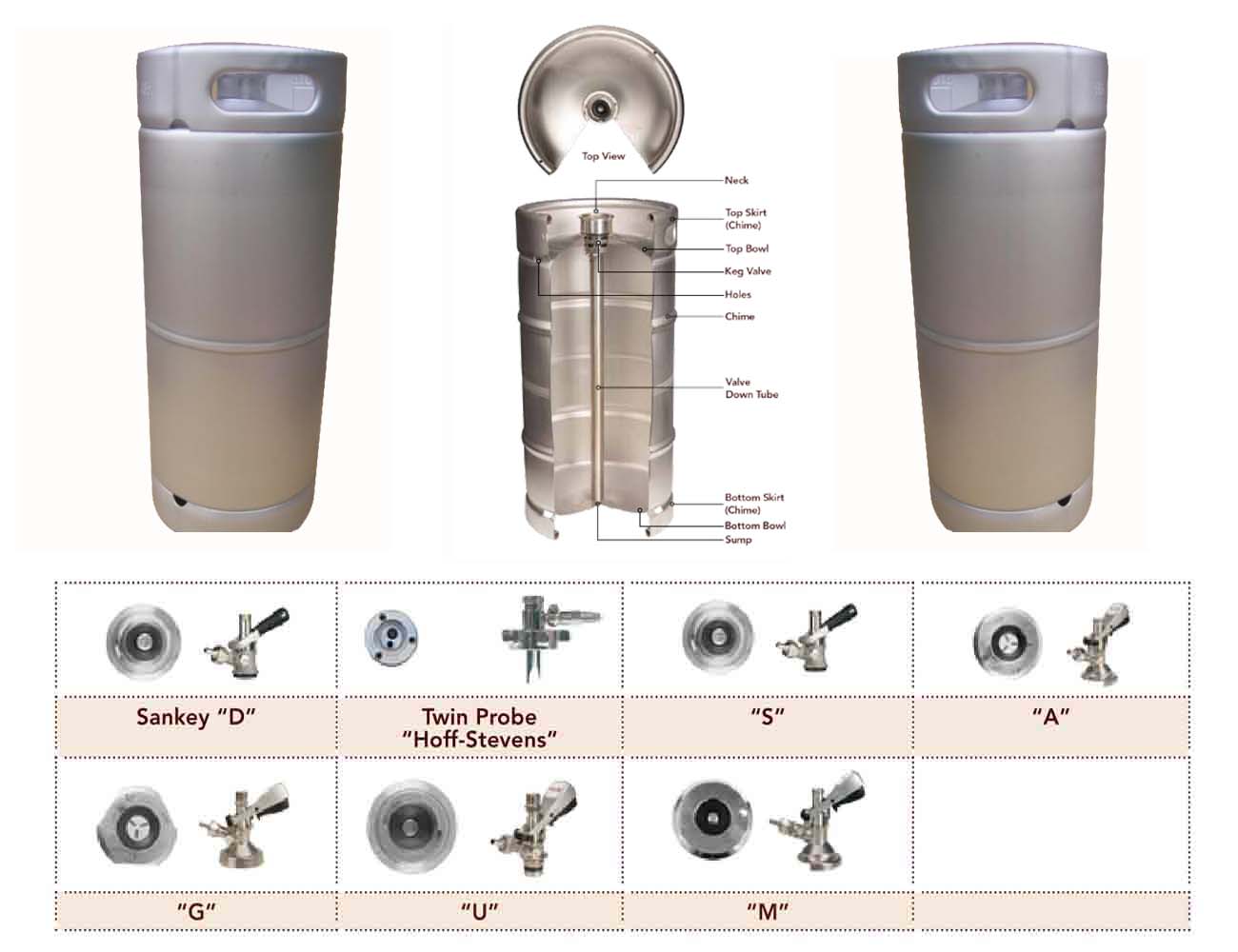 USA standard 1/6 bbl stainless steel beer keg